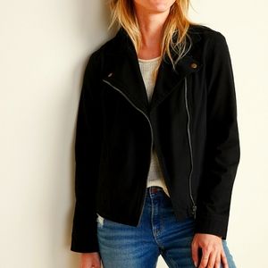 Black suede moto style jacket